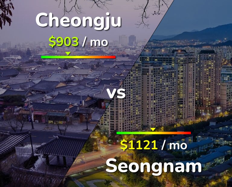 Cost of living in Cheongju vs Seongnam infographic