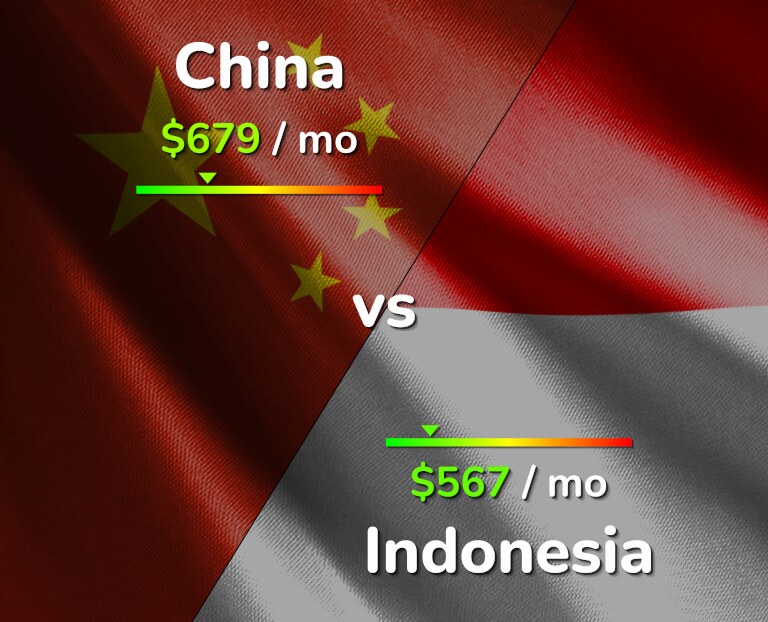 Cost of living in China vs Indonesia infographic
