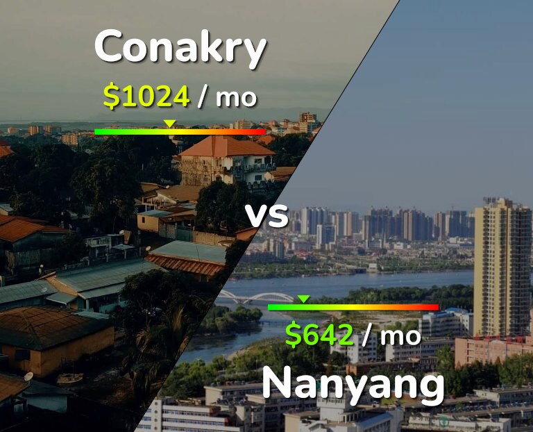 Cost of living in Conakry vs Nanyang infographic