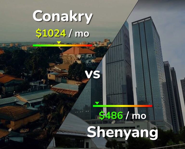 Cost of living in Conakry vs Shenyang infographic