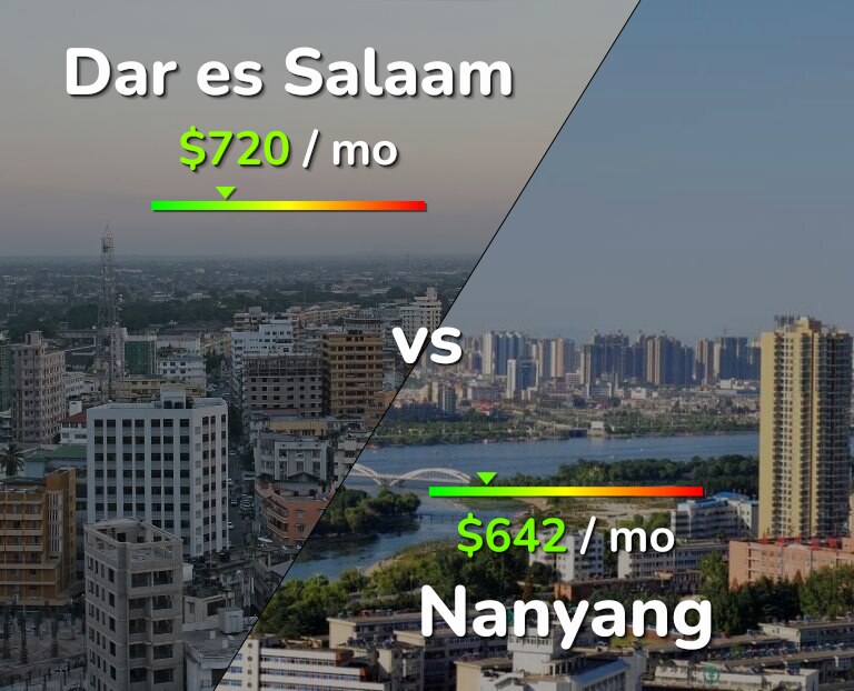 Cost of living in Dar es Salaam vs Nanyang infographic