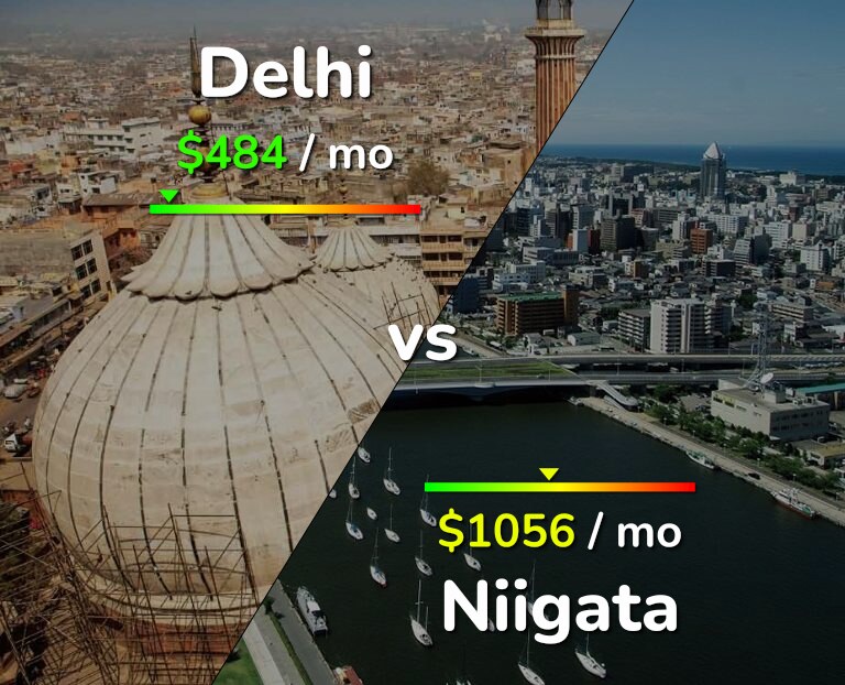 Cost of living in Delhi vs Niigata infographic