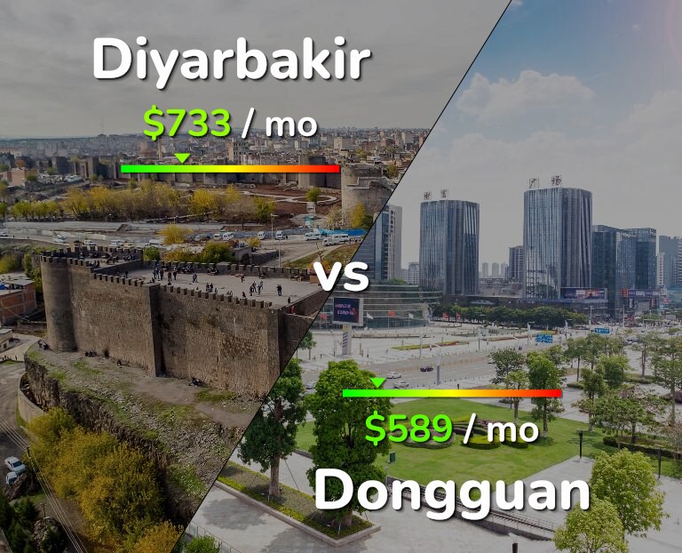 Cost of living in Diyarbakir vs Dongguan infographic
