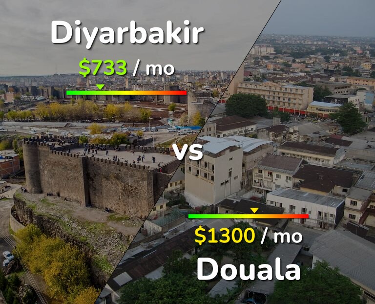 Cost of living in Diyarbakir vs Douala infographic