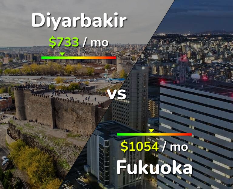 Cost of living in Diyarbakir vs Fukuoka infographic