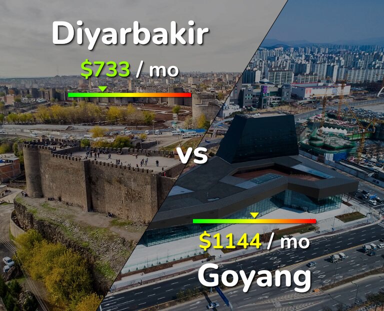 Cost of living in Diyarbakir vs Goyang infographic