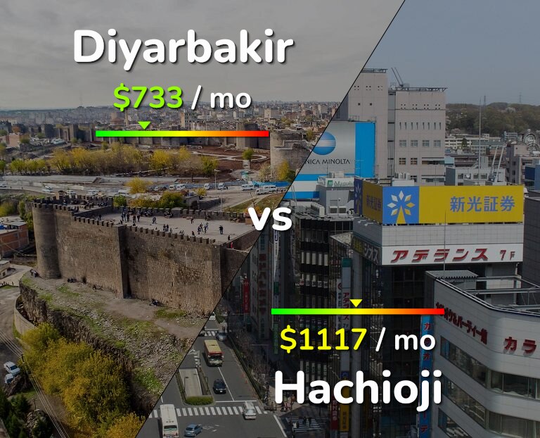 Cost of living in Diyarbakir vs Hachioji infographic