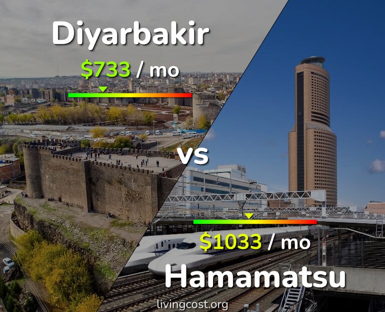 Cost of living in Diyarbakir vs Hamamatsu infographic