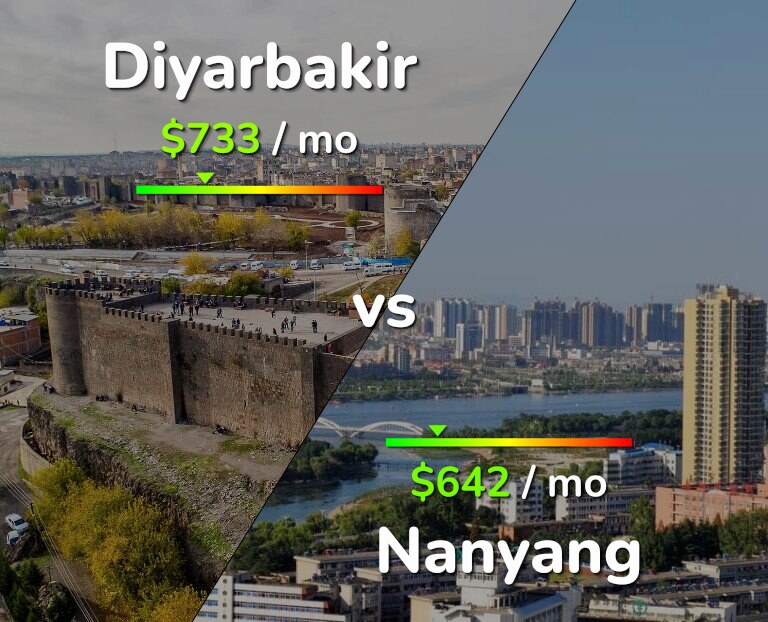 Cost of living in Diyarbakir vs Nanyang infographic