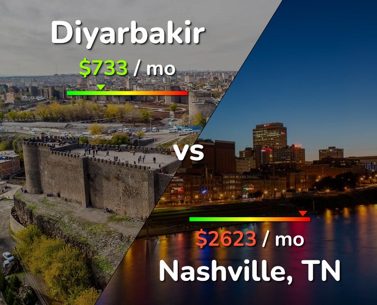 Cost of living in Diyarbakir vs Nashville infographic