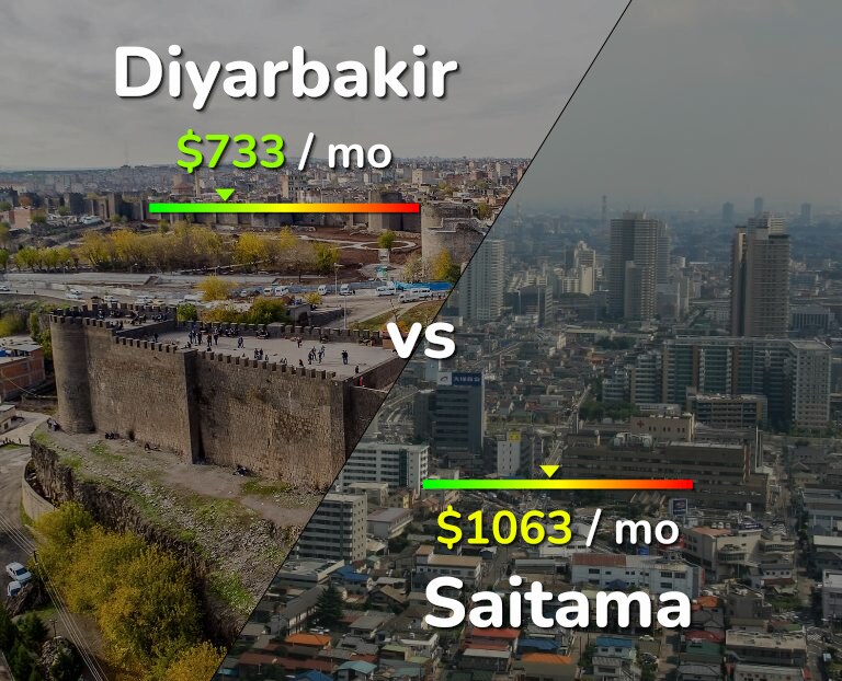 Cost of living in Diyarbakir vs Saitama infographic