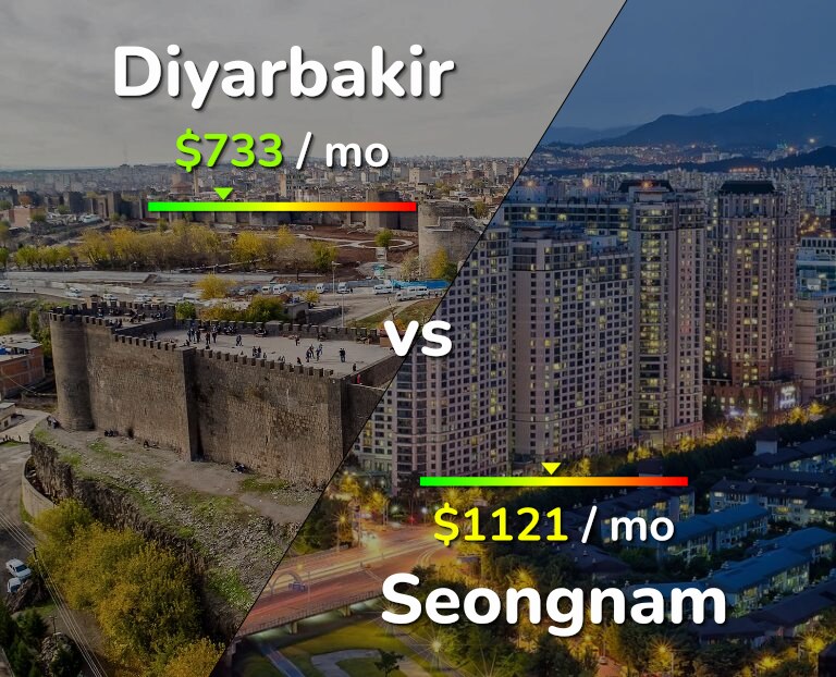 Cost of living in Diyarbakir vs Seongnam infographic