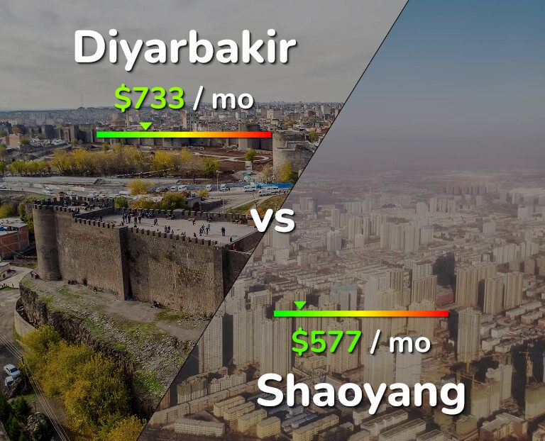 Cost of living in Diyarbakir vs Shaoyang infographic