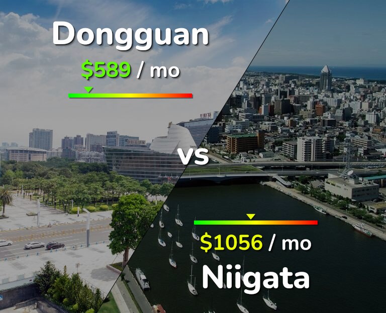 Cost of living in Dongguan vs Niigata infographic