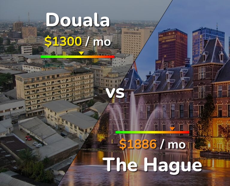Cost of living in Douala vs The Hague infographic