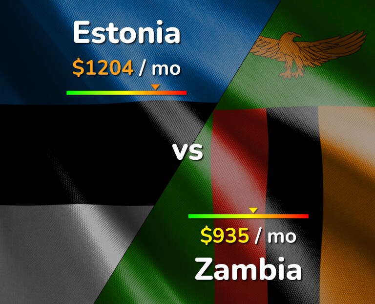 Cost of living in Estonia vs Zambia infographic