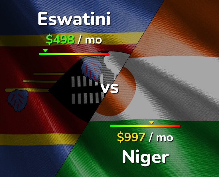 Cost of living in Eswatini vs Niger infographic
