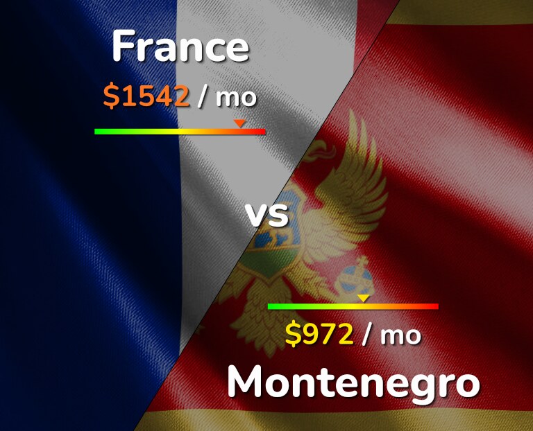 Cost of living in France vs Montenegro infographic