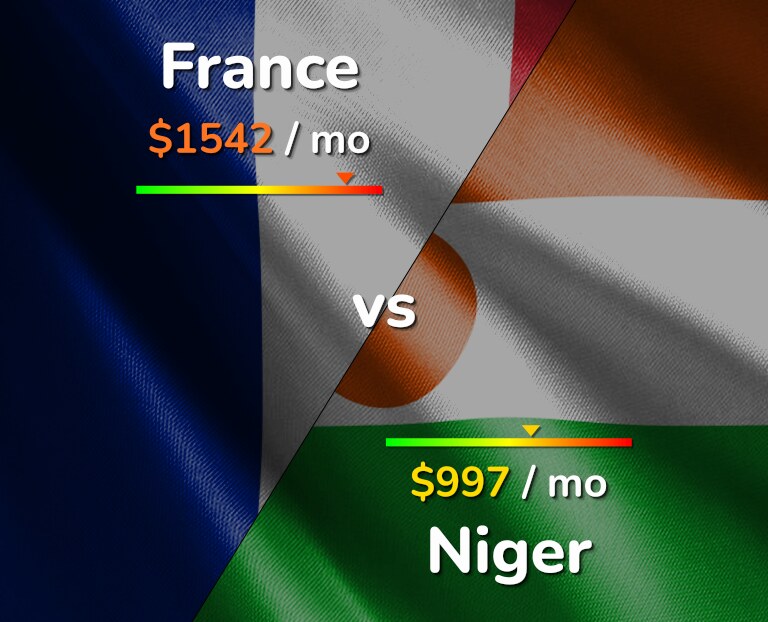 Cost of living in France vs Niger infographic
