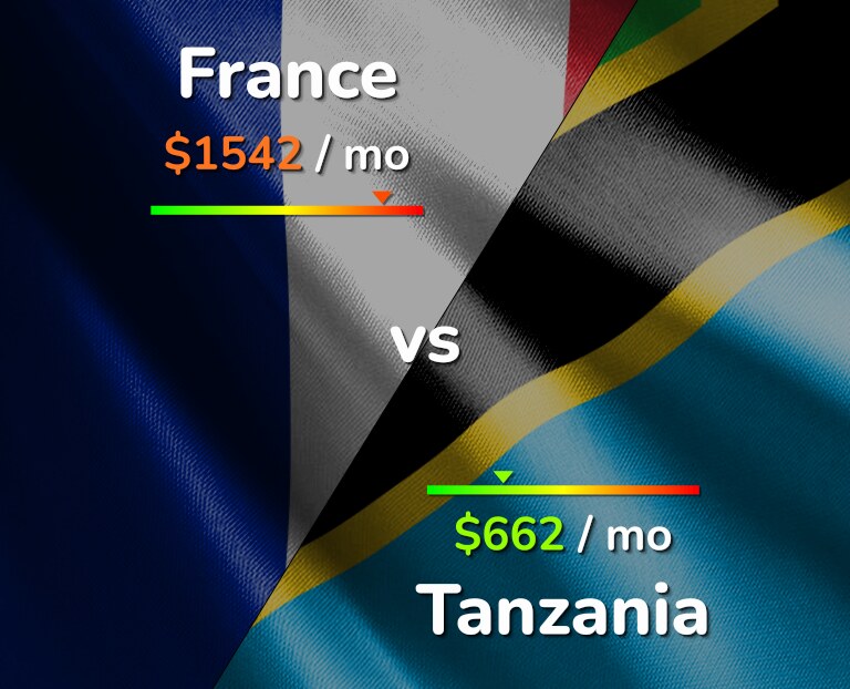 Cost of living in France vs Tanzania infographic