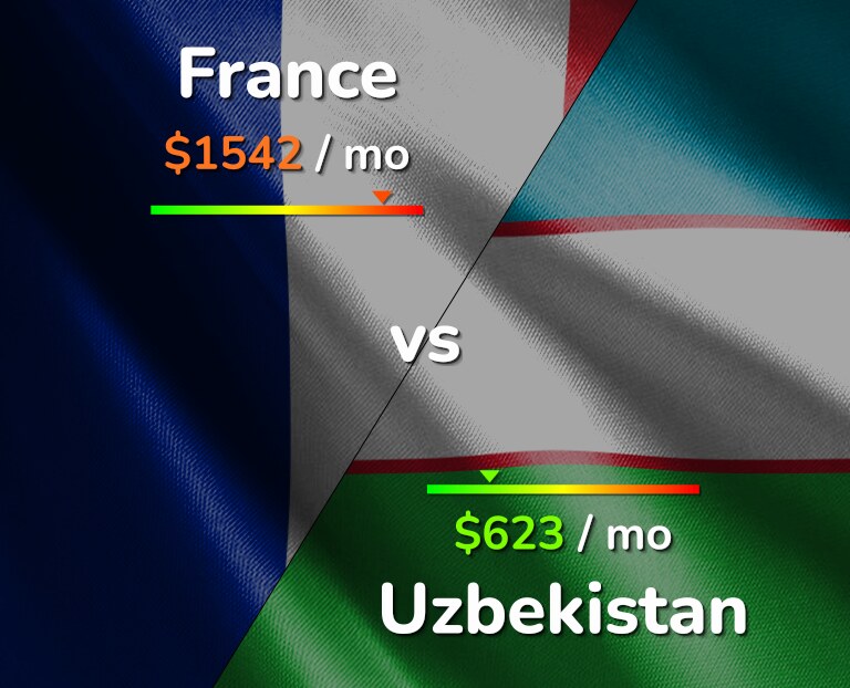 Cost of living in France vs Uzbekistan infographic
