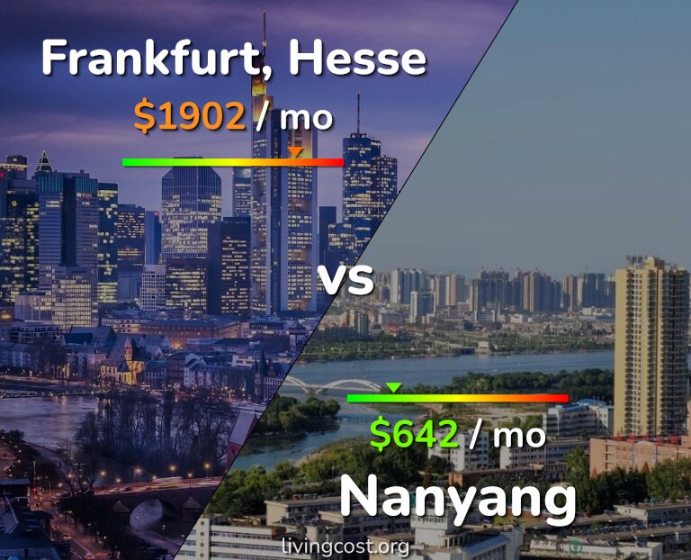 Cost of living in Frankfurt vs Nanyang infographic