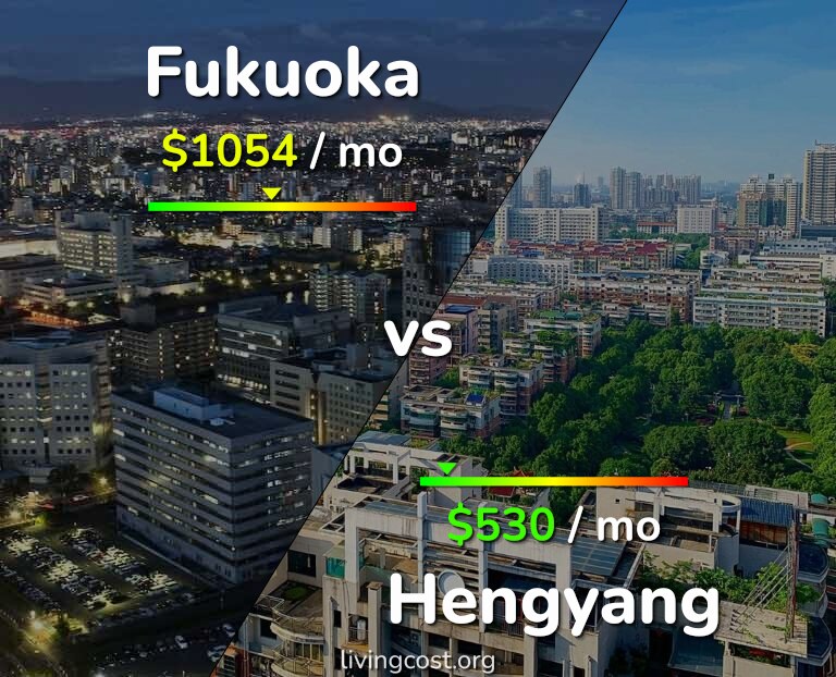 Cost of living in Fukuoka vs Hengyang infographic