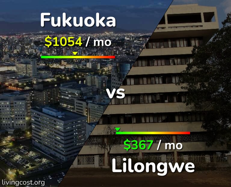 Cost of living in Fukuoka vs Lilongwe infographic