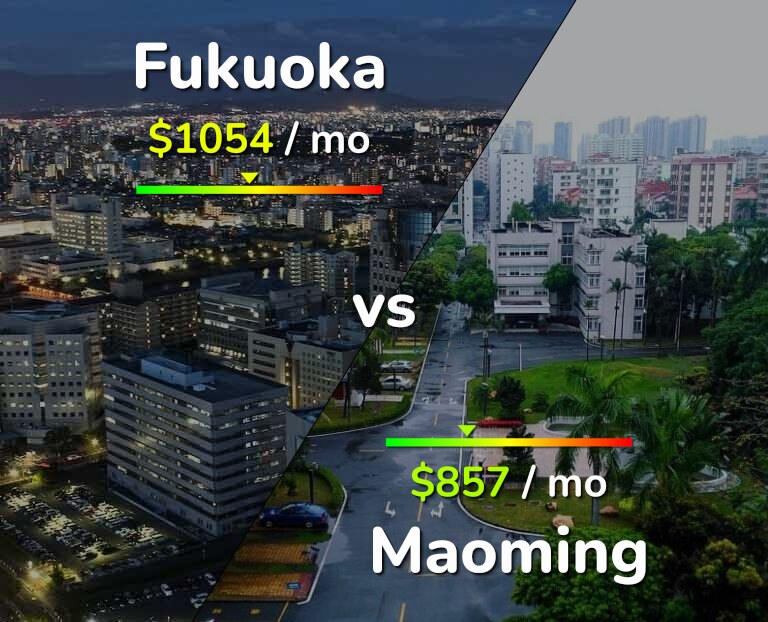 Cost of living in Fukuoka vs Maoming infographic