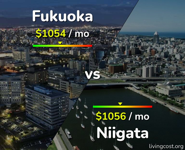 Cost of living in Fukuoka vs Niigata infographic