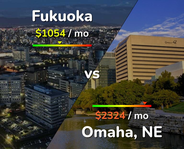 Cost of living in Fukuoka vs Omaha infographic