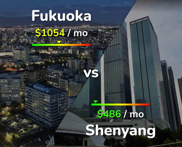 Cost of living in Fukuoka vs Shenyang infographic