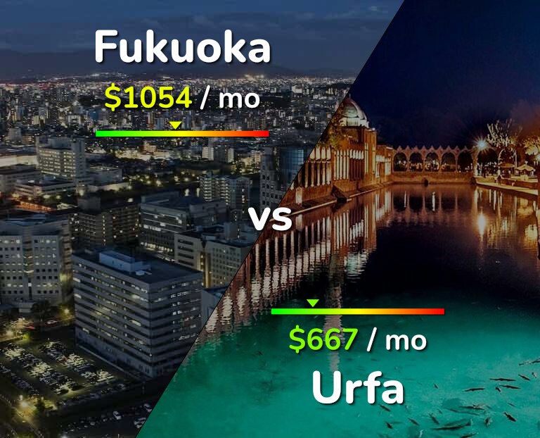 Cost of living in Fukuoka vs Urfa infographic