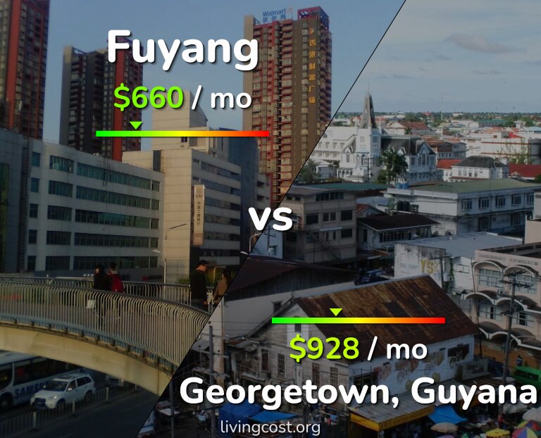 Cost of living in Fuyang vs Georgetown infographic