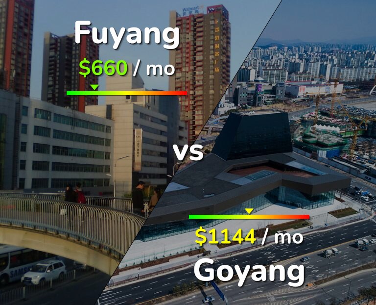 Cost of living in Fuyang vs Goyang infographic