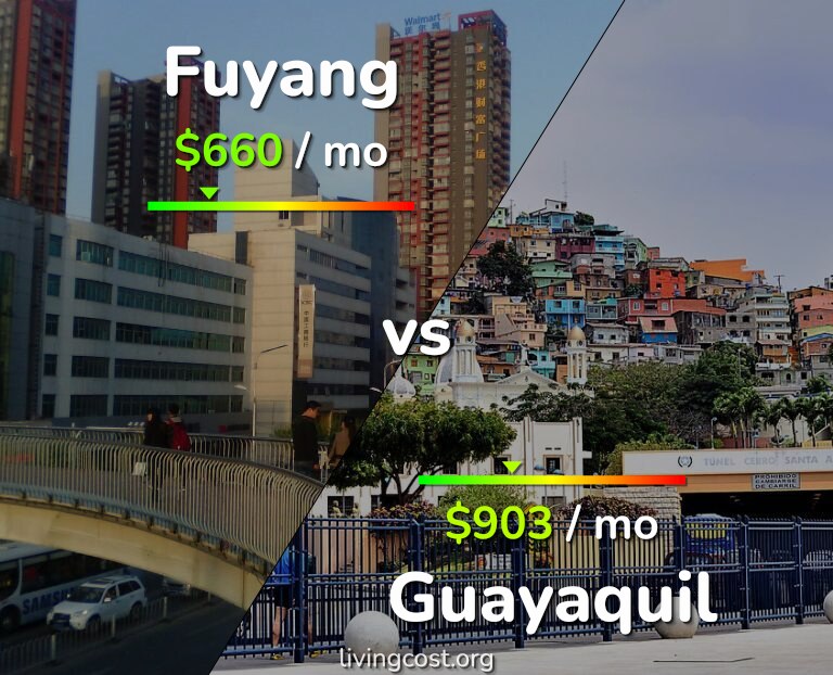 Cost of living in Fuyang vs Guayaquil infographic