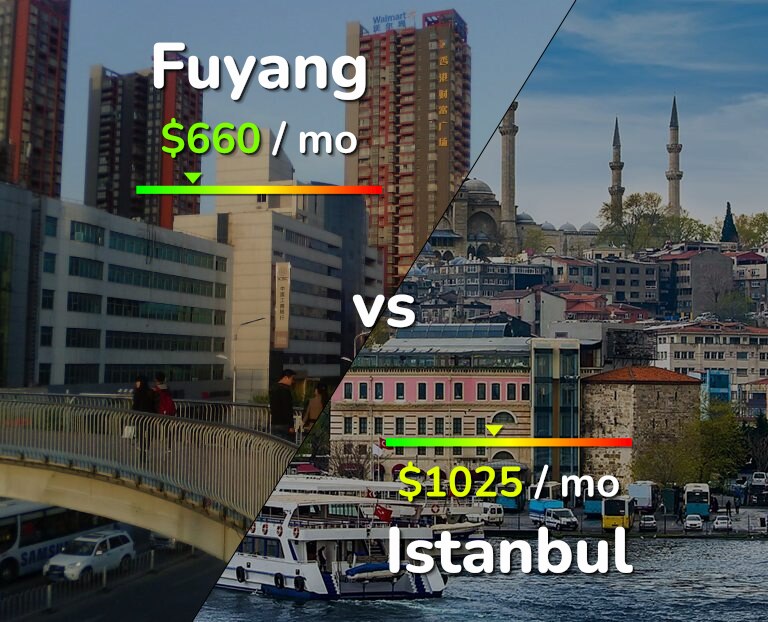 Cost of living in Fuyang vs Istanbul infographic