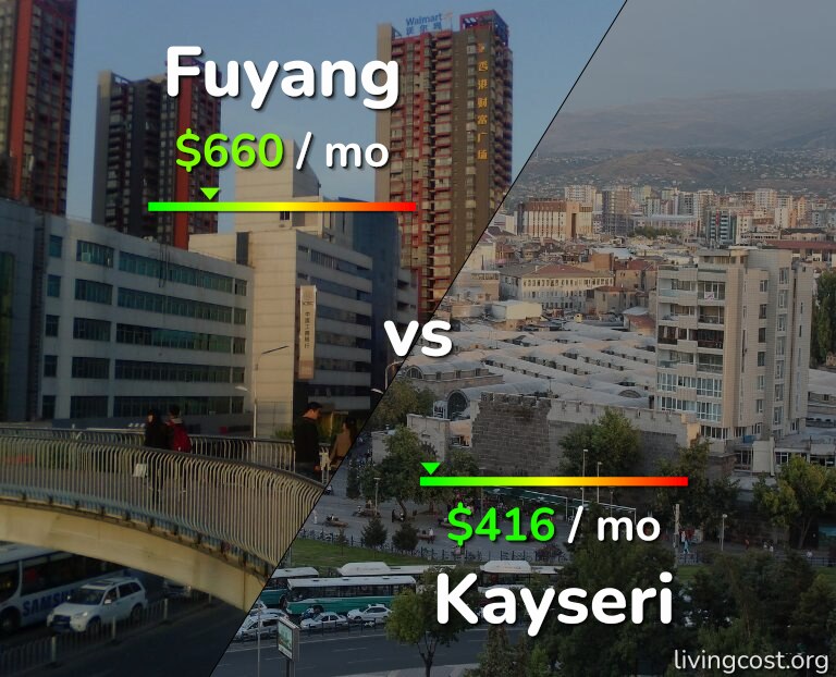 Cost of living in Fuyang vs Kayseri infographic