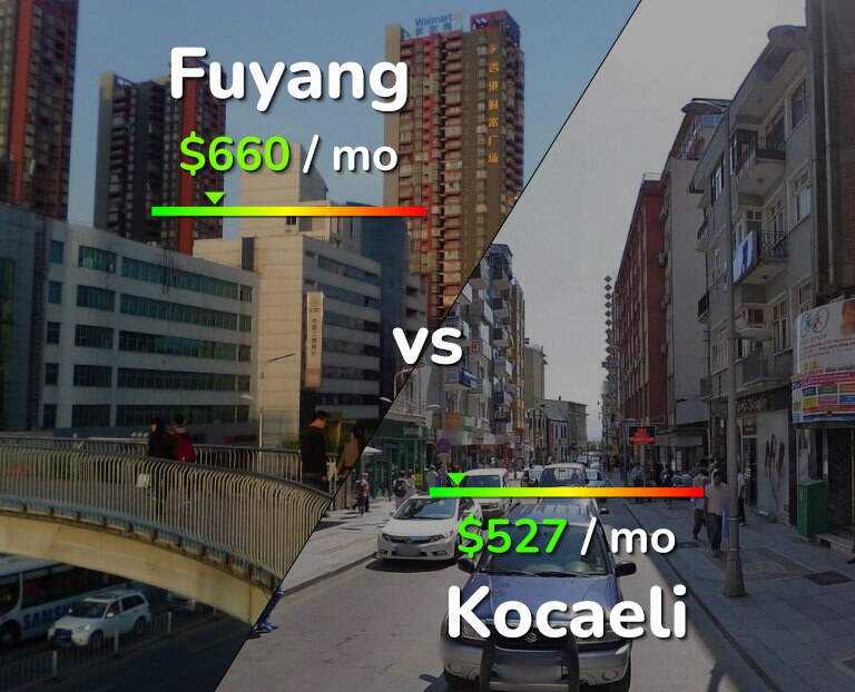 Cost of living in Fuyang vs Kocaeli infographic