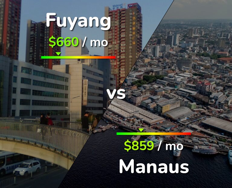 Cost of living in Fuyang vs Manaus infographic