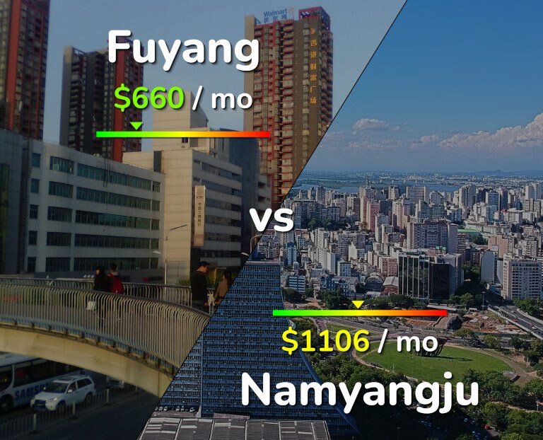 Cost of living in Fuyang vs Namyangju infographic