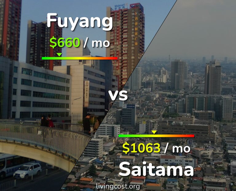 Cost of living in Fuyang vs Saitama infographic
