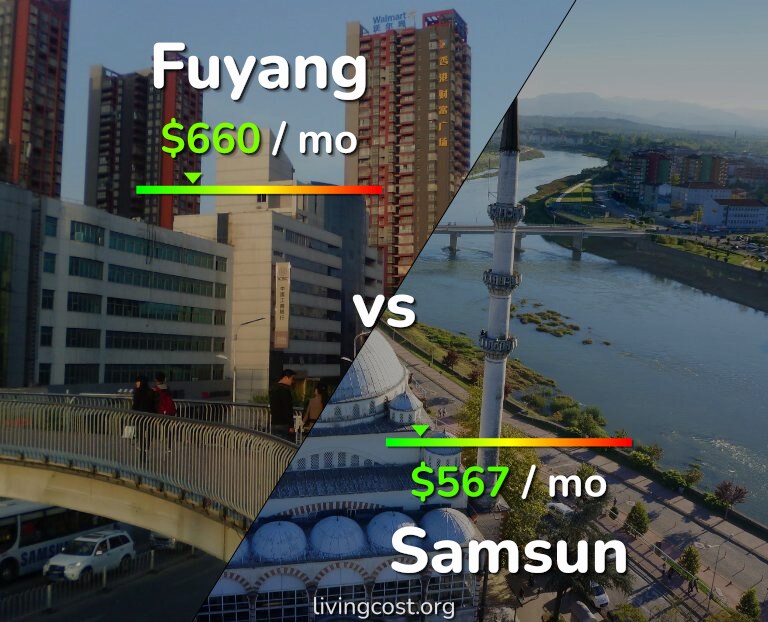 Cost of living in Fuyang vs Samsun infographic