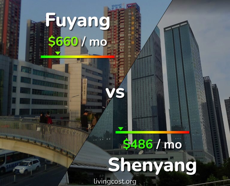 Cost of living in Fuyang vs Shenyang infographic