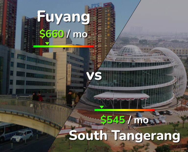 Cost of living in Fuyang vs South Tangerang infographic