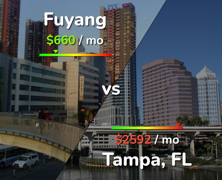 Cost of living in Fuyang vs Tampa infographic