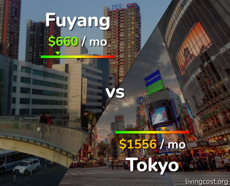 Cost of living in Fuyang vs Tokyo infographic