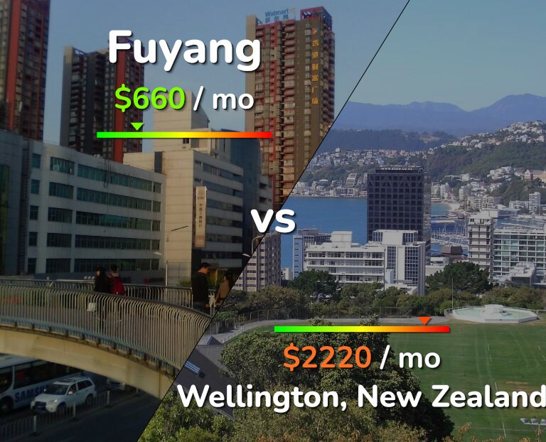 Cost of living in Fuyang vs Wellington infographic