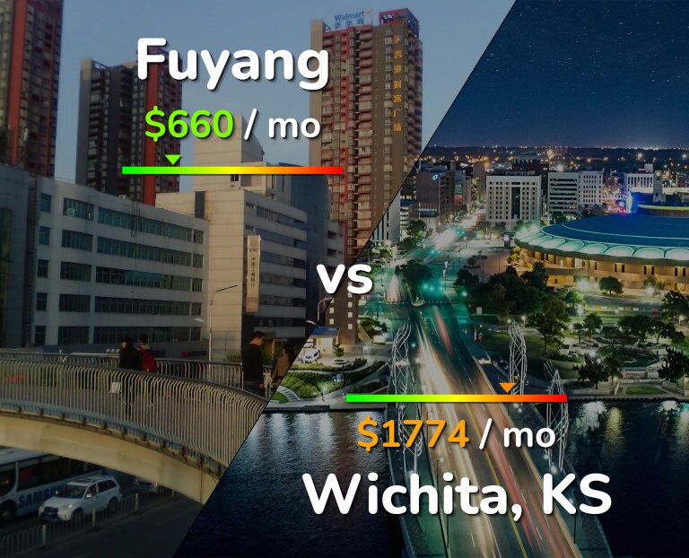 Cost of living in Fuyang vs Wichita infographic