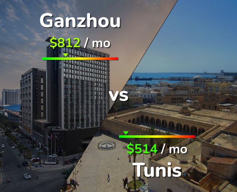 Cost of living in Ganzhou vs Tunis infographic